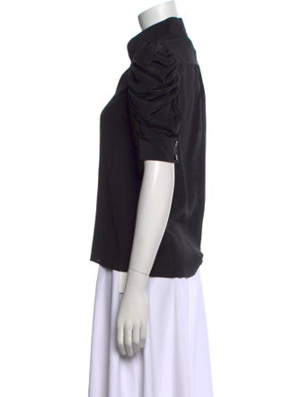 FRAME Silk Mock Neck Blouse