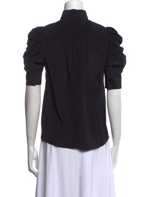 FRAME Silk Mock Neck Blouse