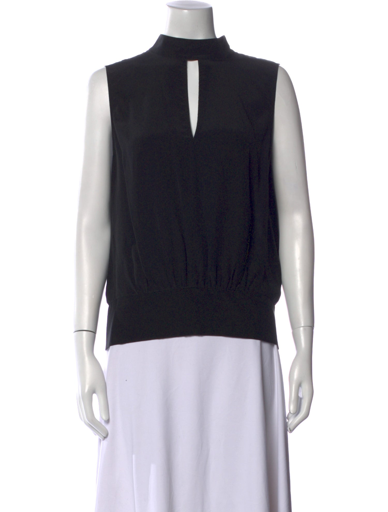 FRAME Silk Mock Neck Top