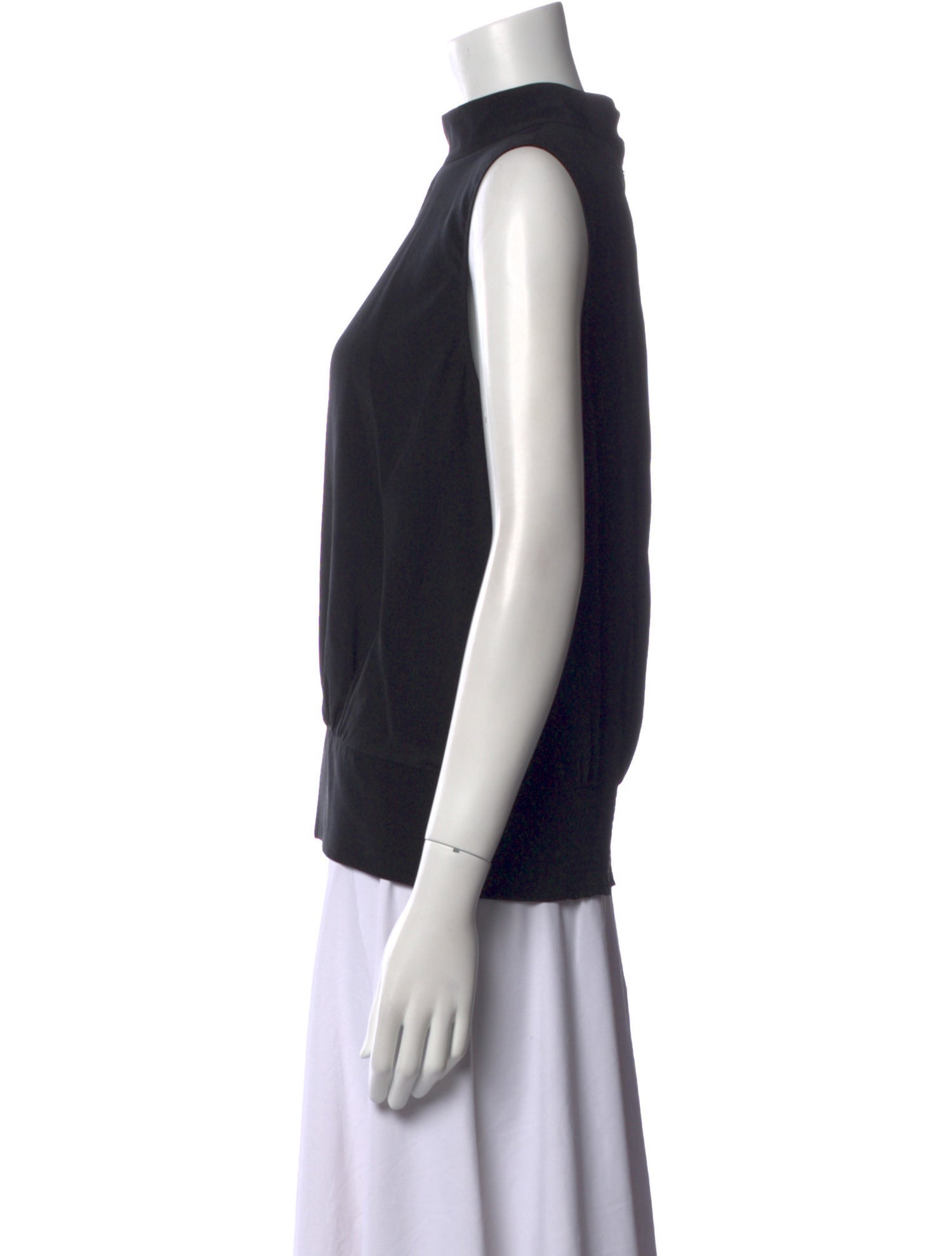 FRAME Silk Mock Neck Top