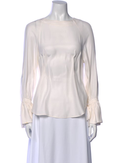 FRAME Silk Bateau Neckline Blouse