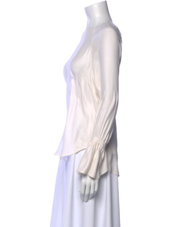 FRAME Silk Bateau Neckline Blouse