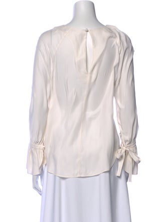 FRAME Silk Bateau Neckline Blouse