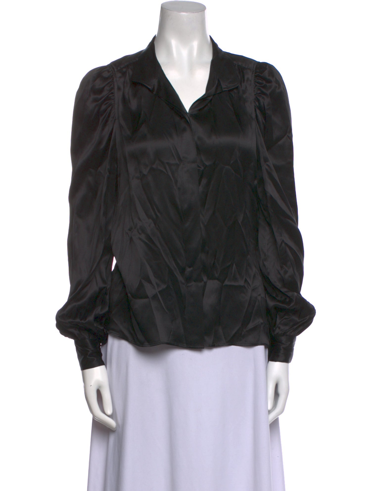 FRAME Silk V-Neck Blouse