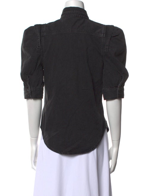 FRAME Three-Quarter Sleeve Button-Up Top