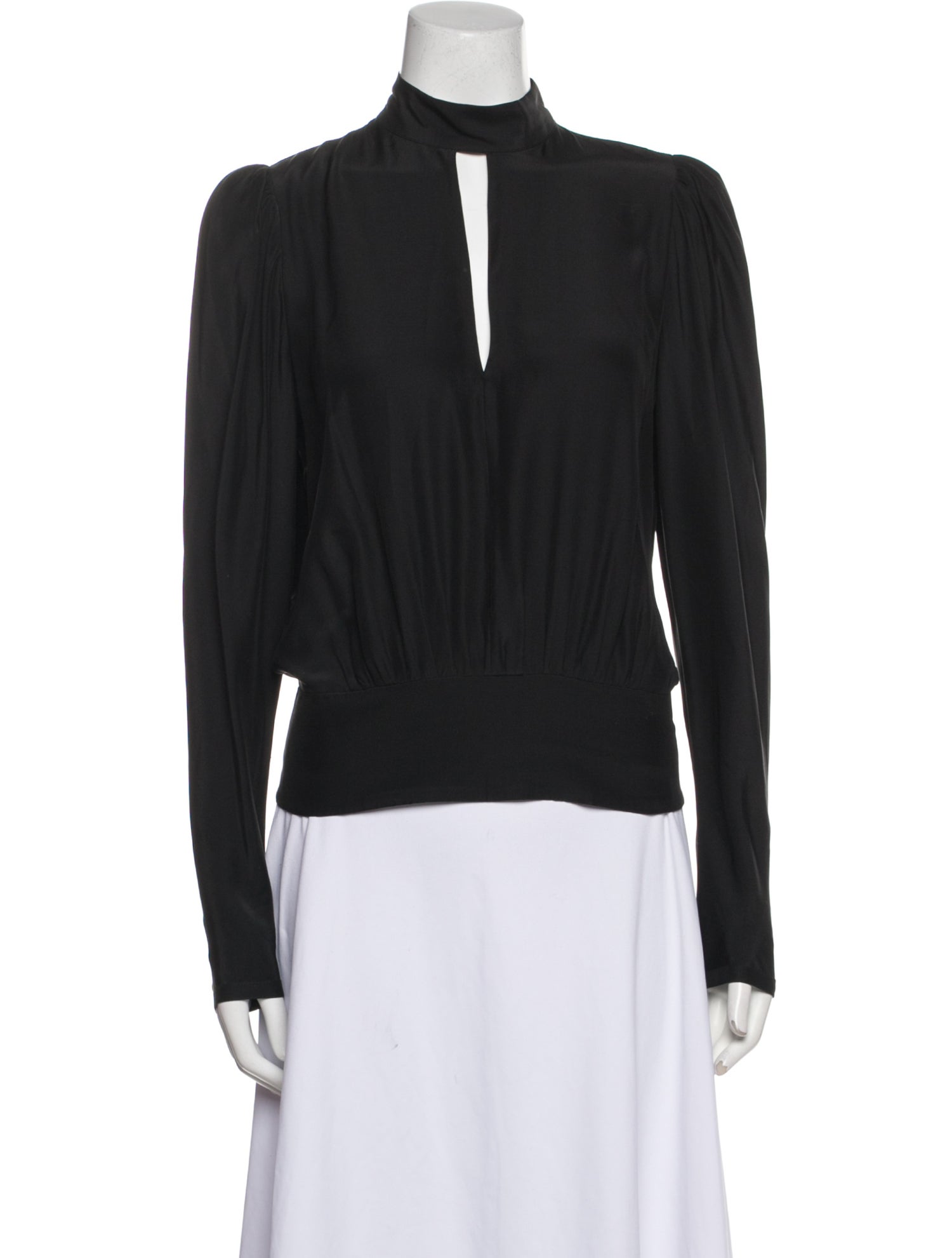 FRAME Silk Mock Neck Blouse