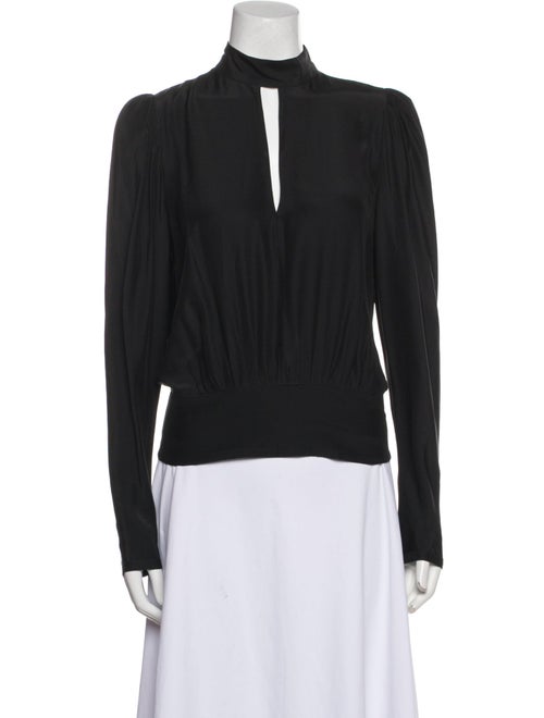 FRAME Silk Mock Neck Blouse