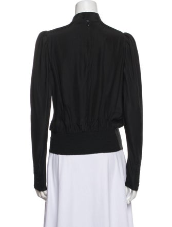 FRAME Silk Mock Neck Blouse