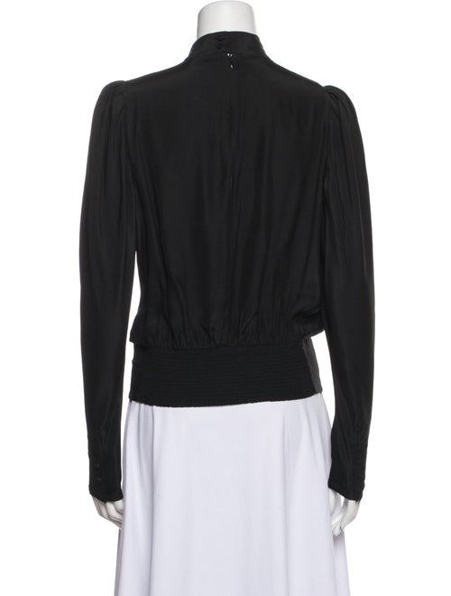 FRAME Silk Mock Neck Blouse