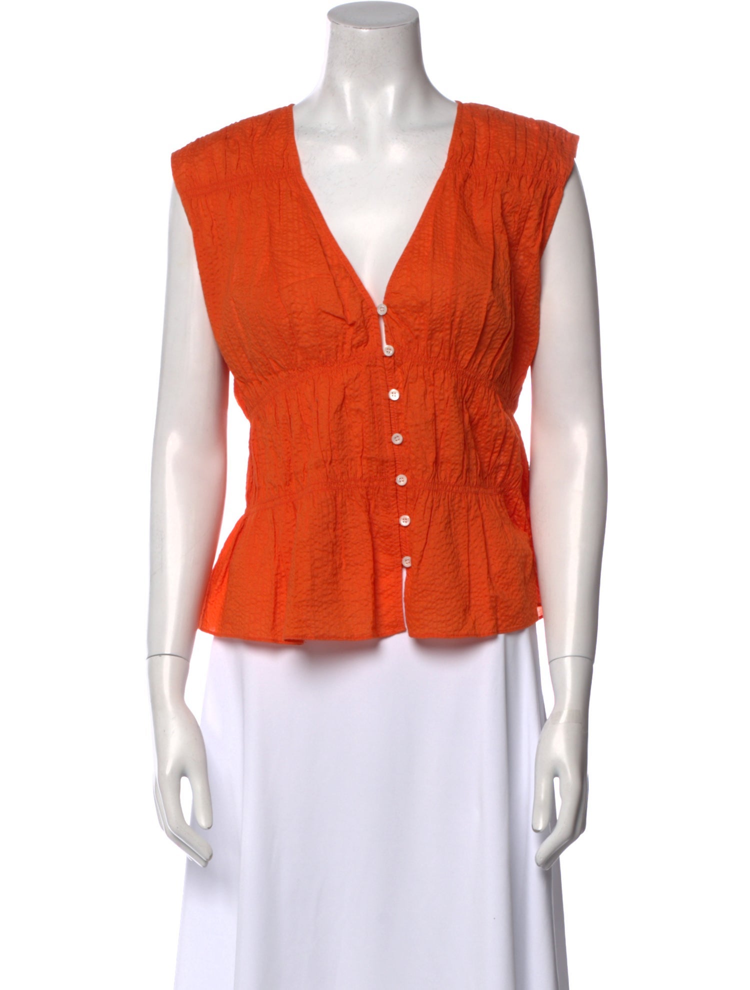 FRAME V-Neck Sleeveless Crop Top