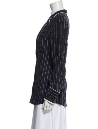 FRAME Silk Striped Button-Up Top