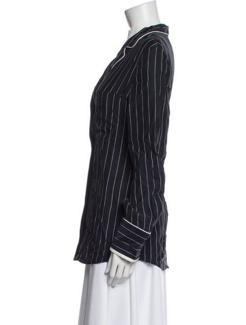 FRAME Silk Striped Button-Up Top