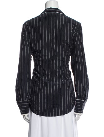 FRAME Silk Striped Button-Up Top