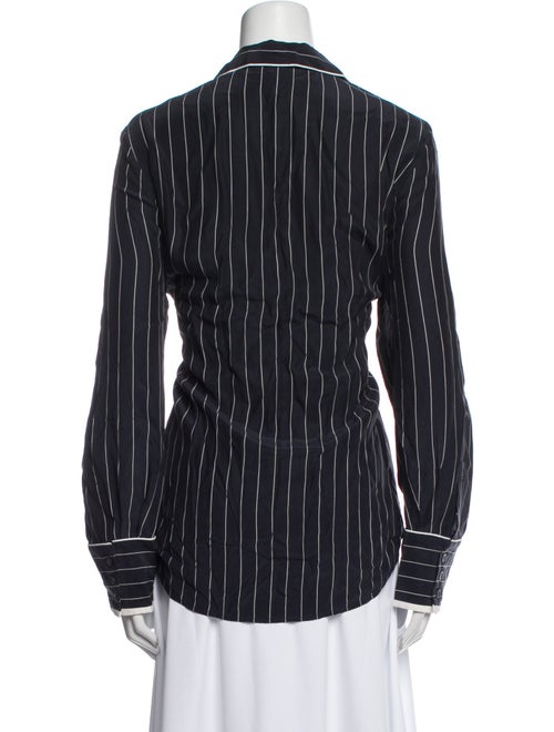 FRAME Silk Striped Button-Up Top