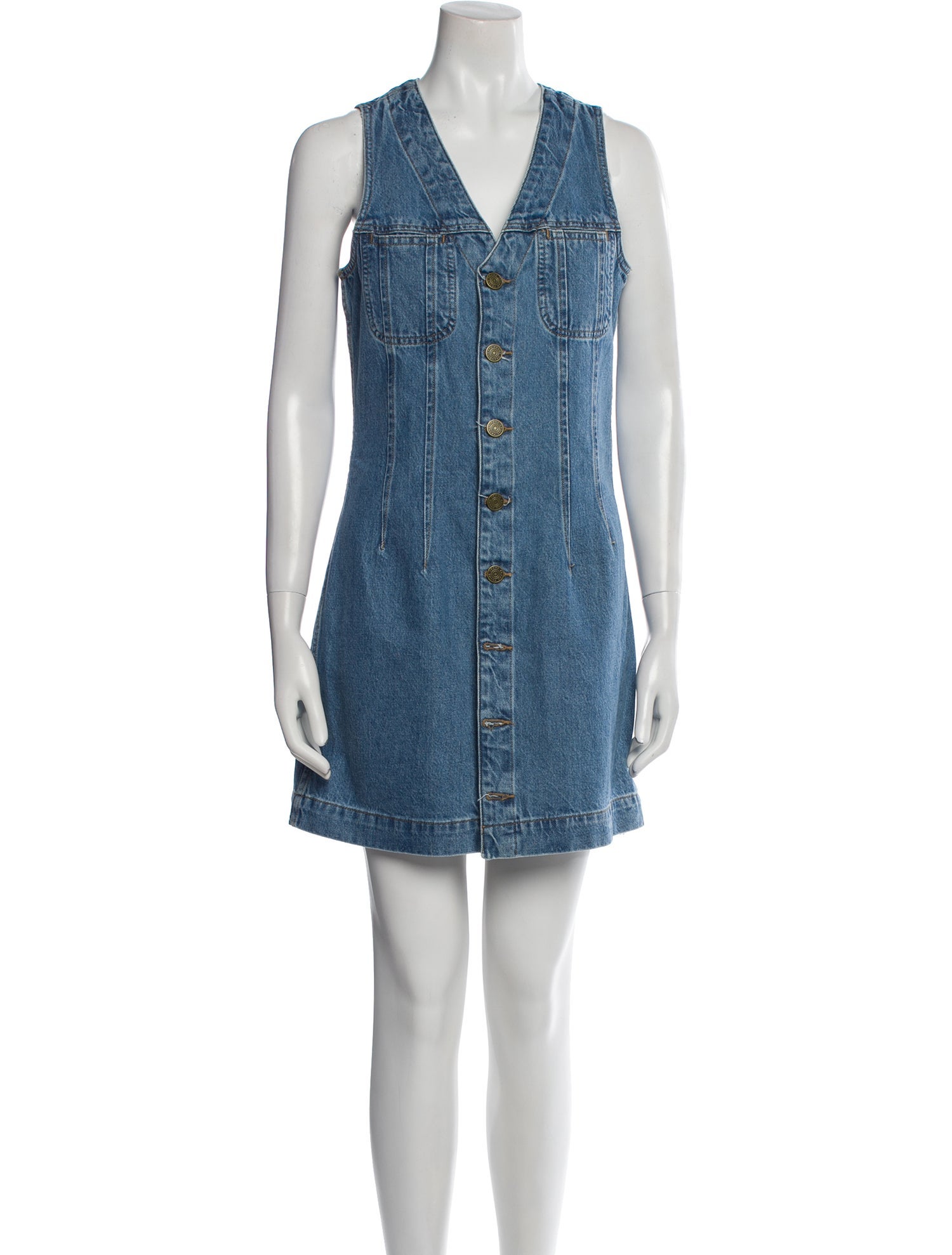 FRAME V-Neck Mini Dress