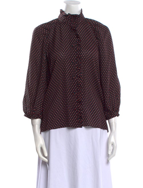 FRAME Silk Polka Dot Print Blouse