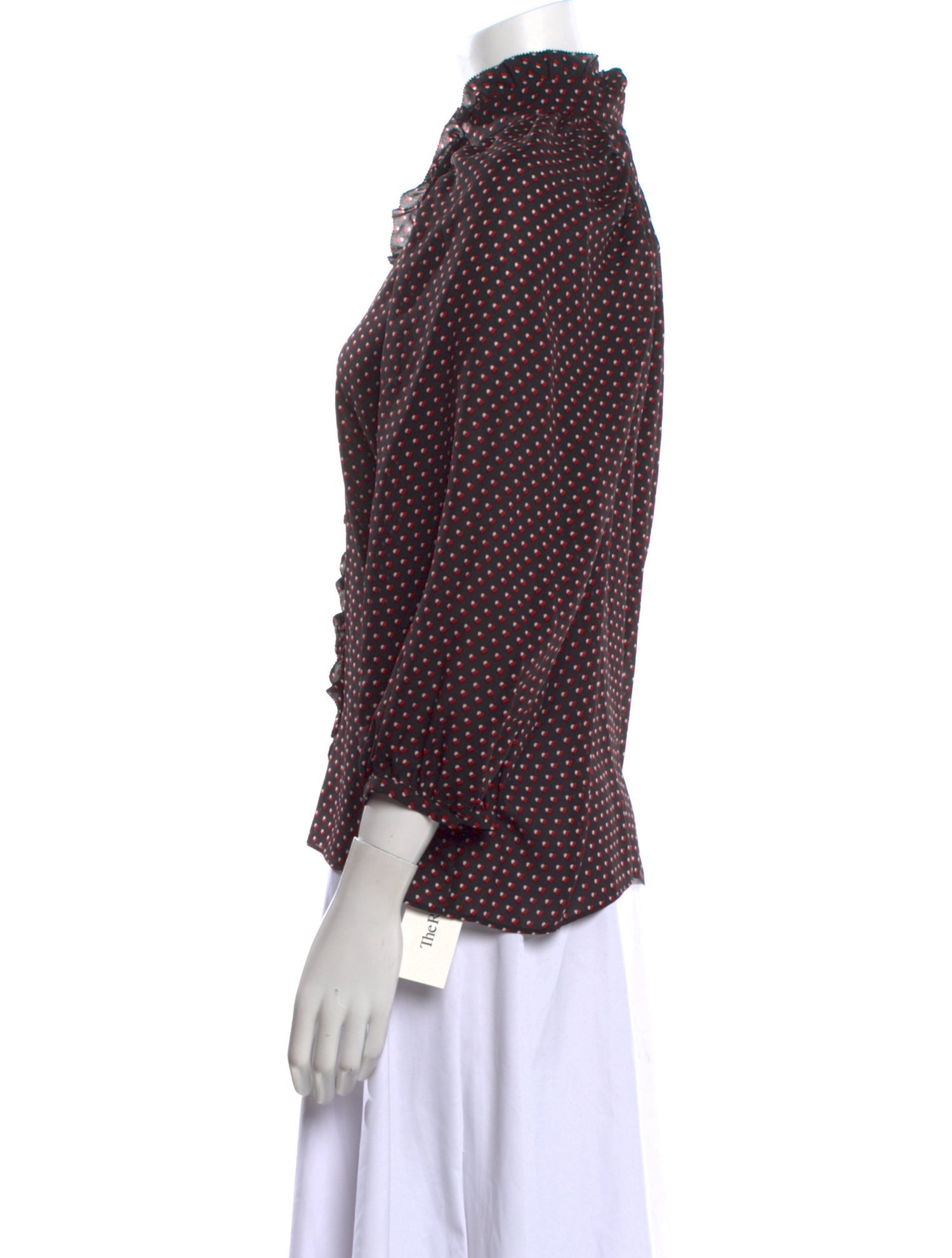 FRAME Silk Polka Dot Print Blouse