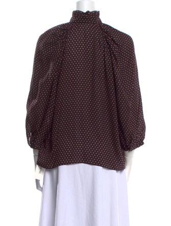FRAME Silk Polka Dot Print Blouse