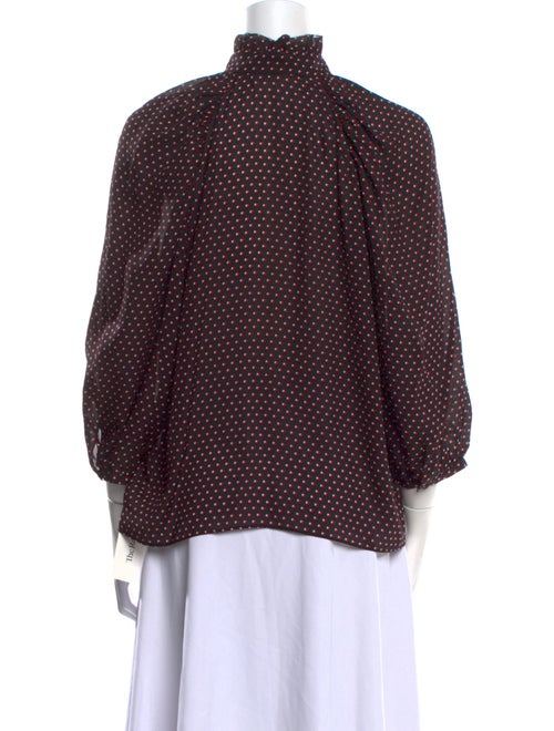 FRAME Silk Polka Dot Print Blouse