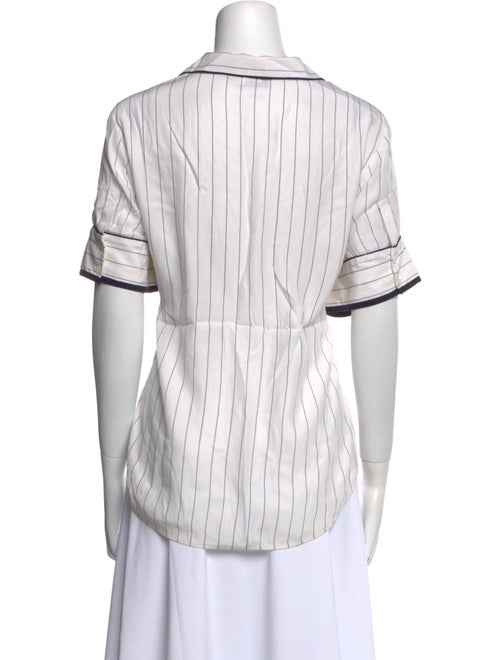FRAME Silk Striped Button-Up Top