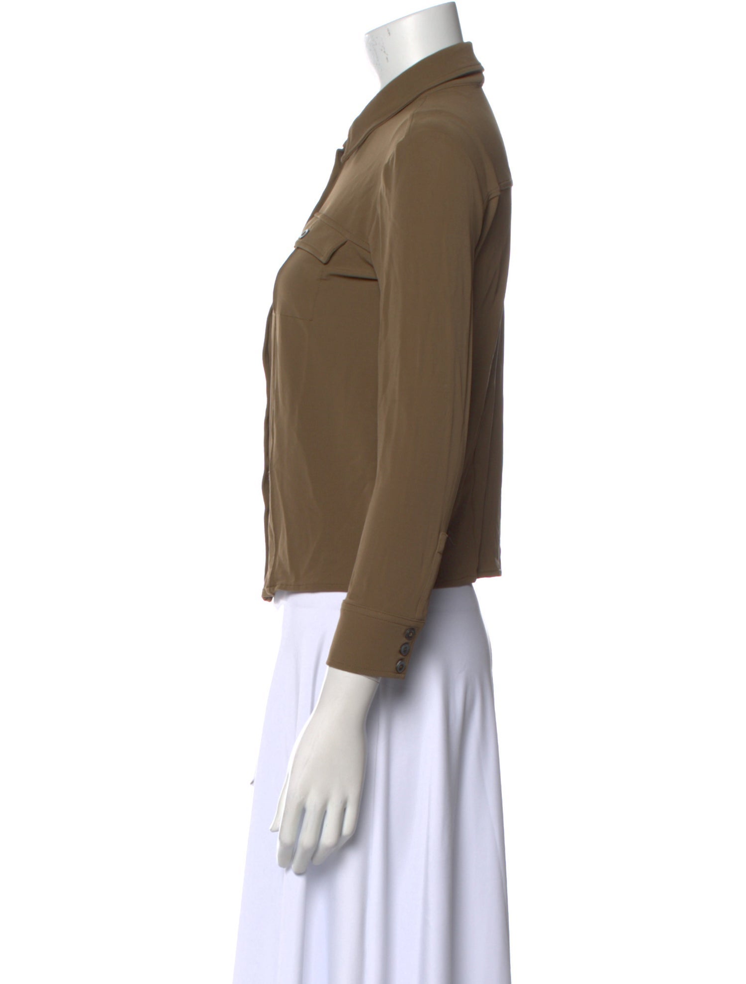 FRAME Three-Quarter Sleeve Button-Up Top