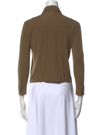 FRAME Three-Quarter Sleeve Button-Up Top