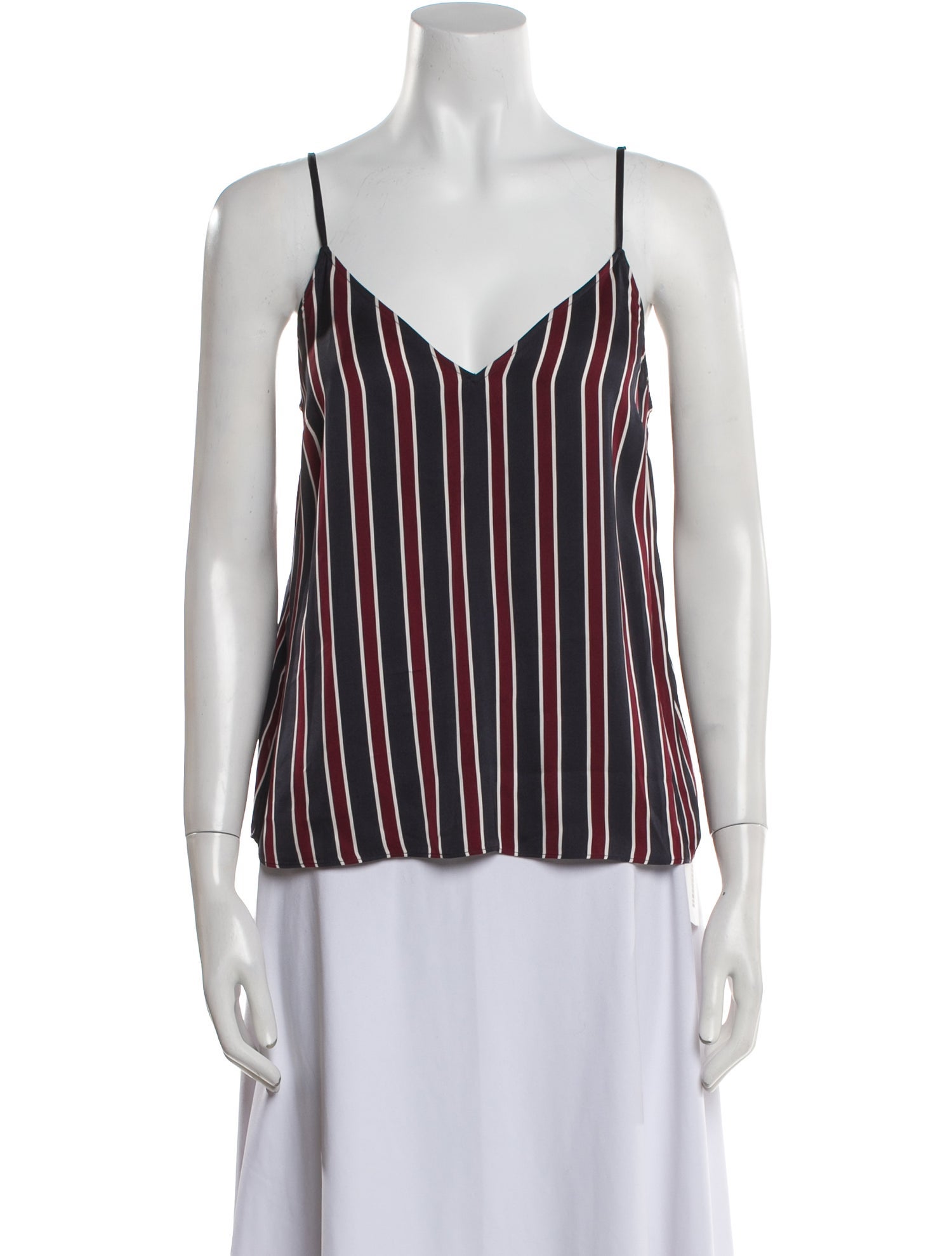 FRAME Striped V-Neck Top