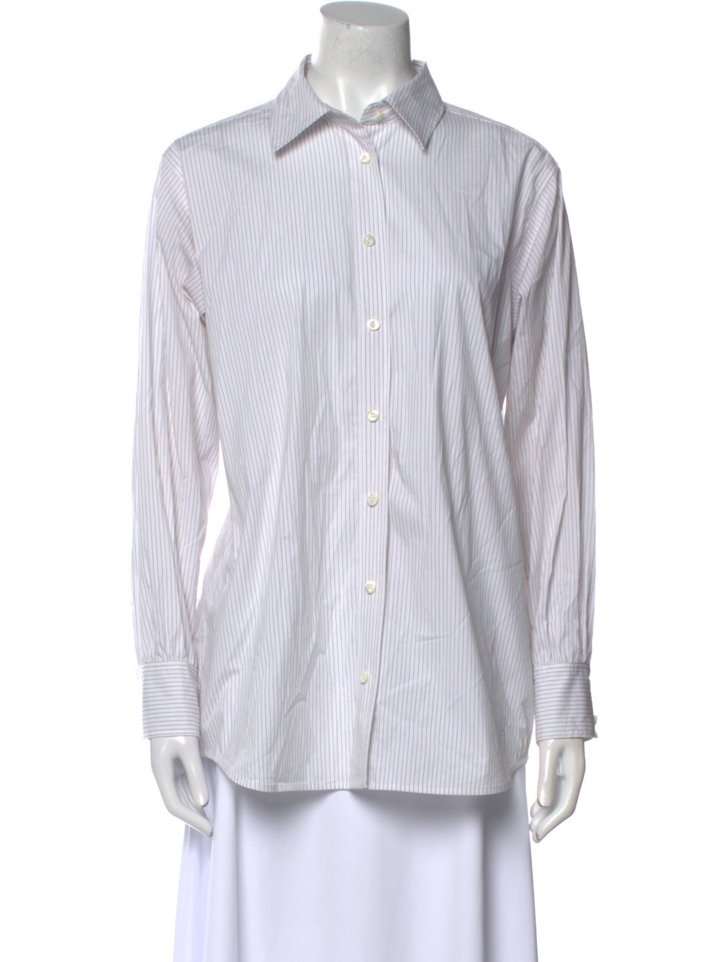 FRAME Striped Long Sleeve Button-Up Top