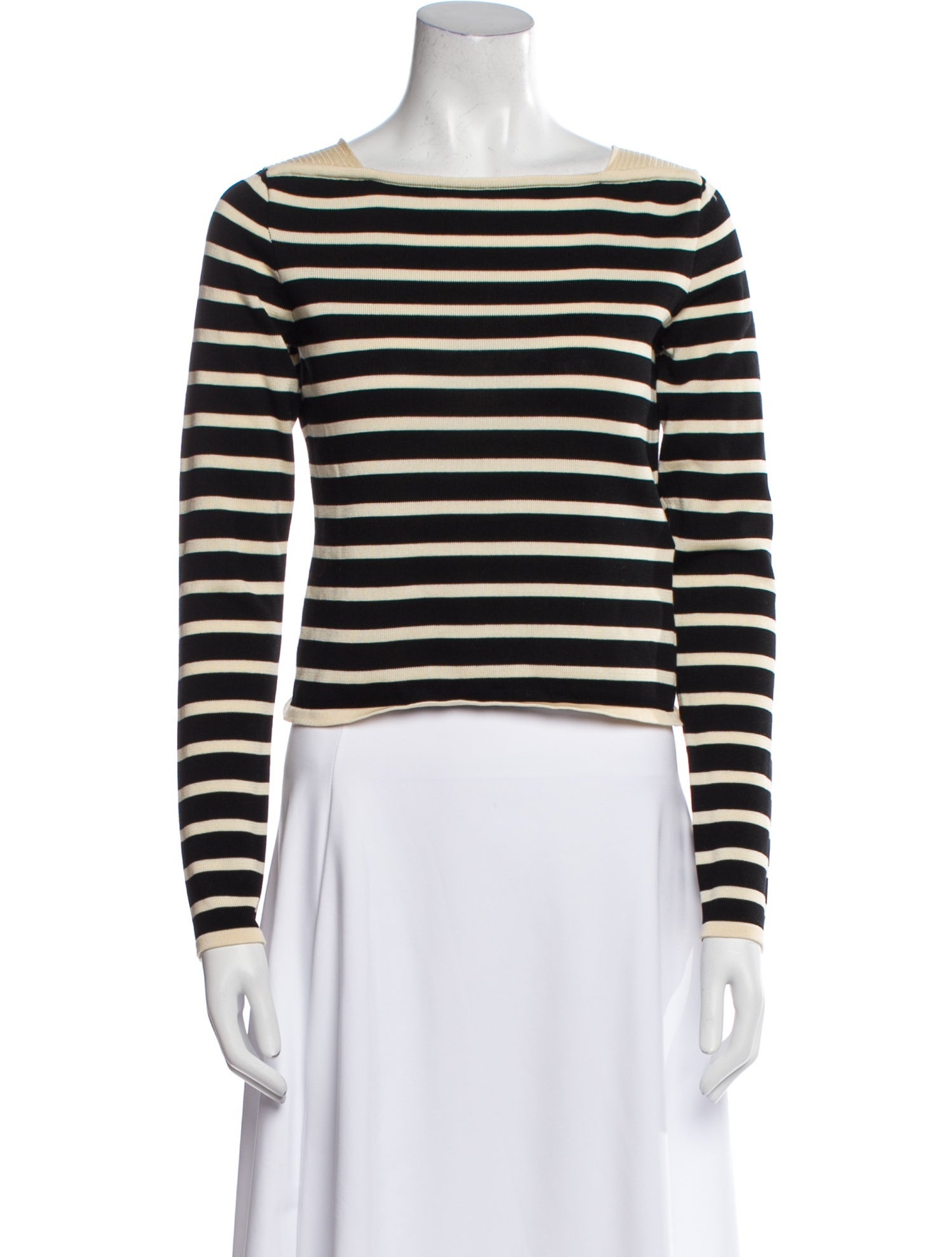 FRAME Striped Bateau Neckline Crop Top w/ Tags