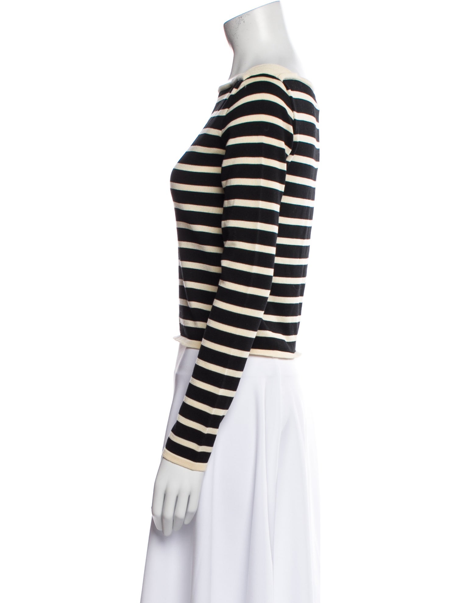 FRAME Striped Bateau Neckline Crop Top w/ Tags