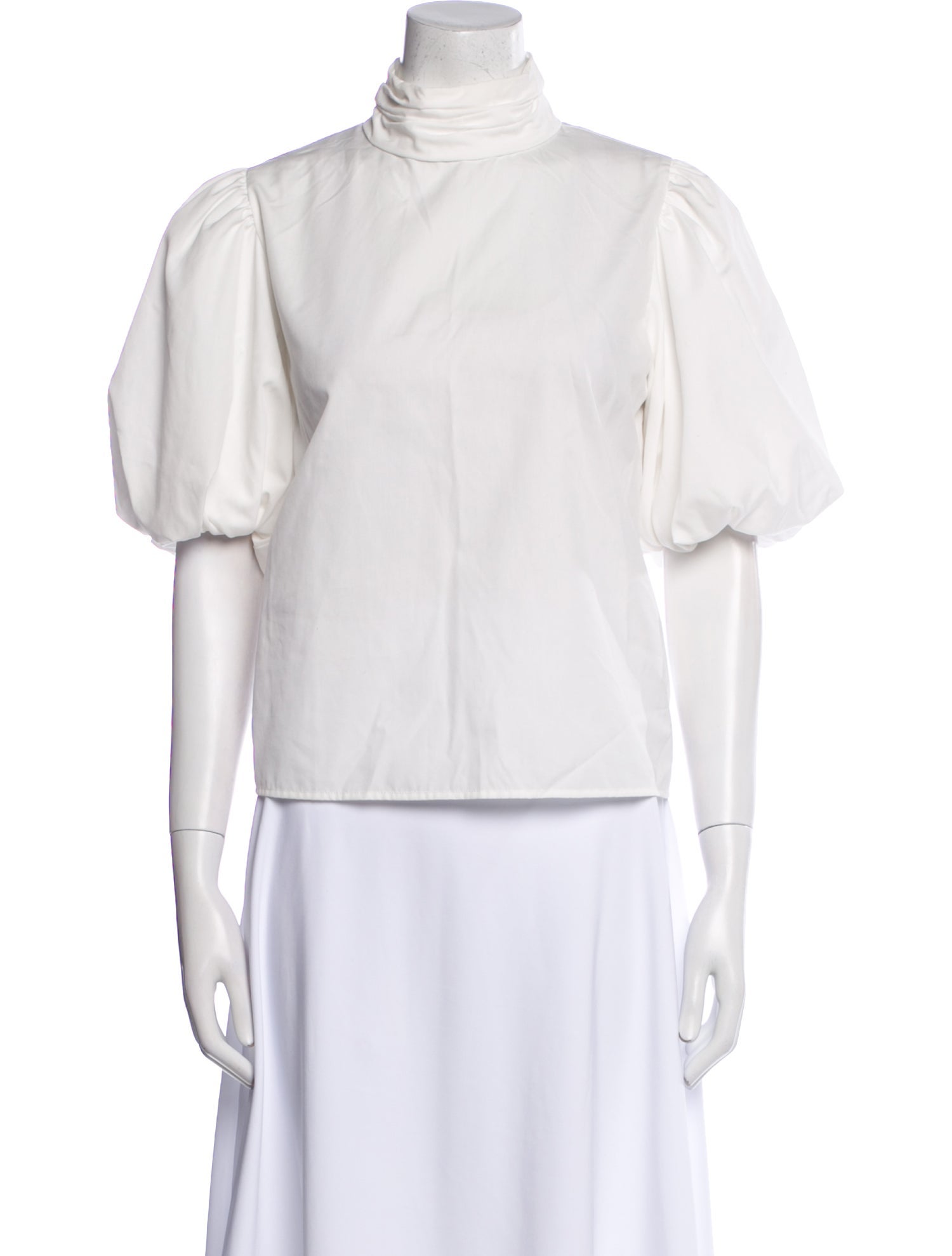 FRAME Mock Neck Short Sleeve Blouse