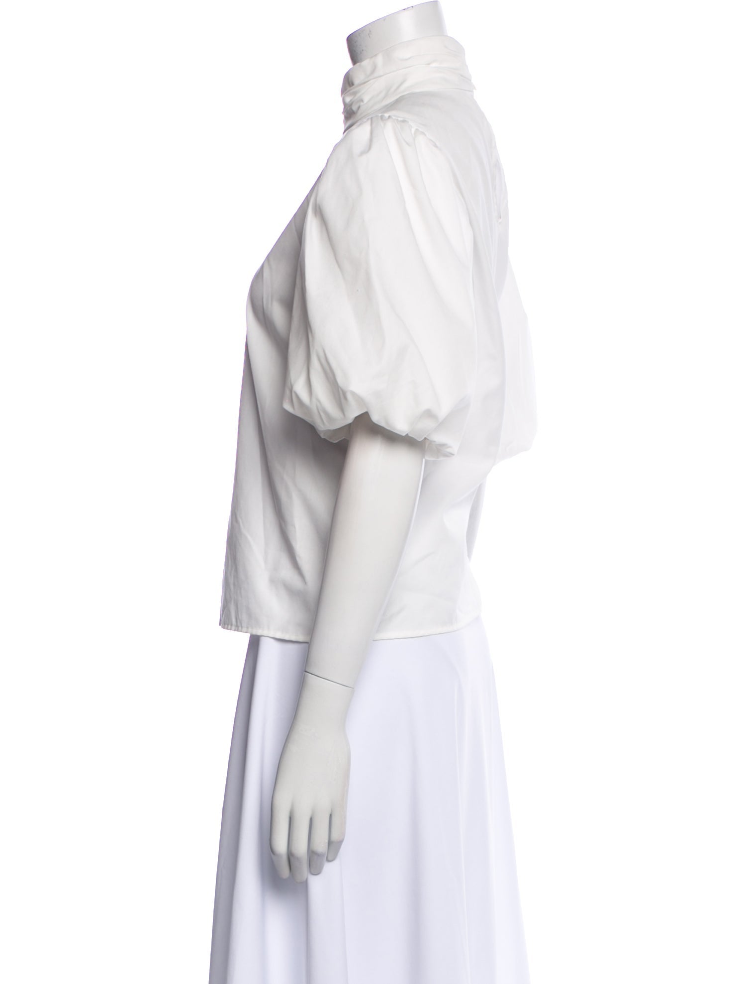 FRAME Mock Neck Short Sleeve Blouse