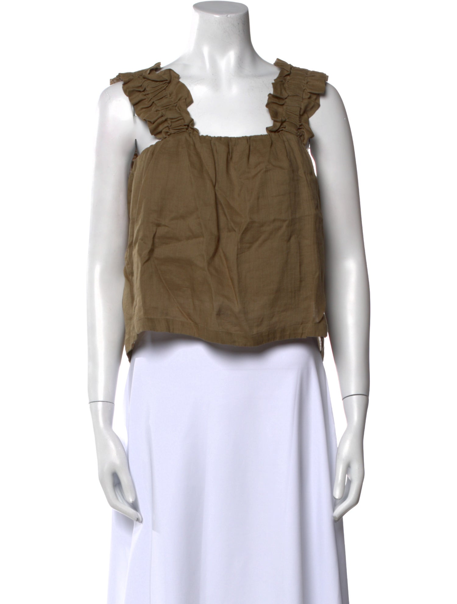 FRAME Square Neckline Sleeveless Crop Top