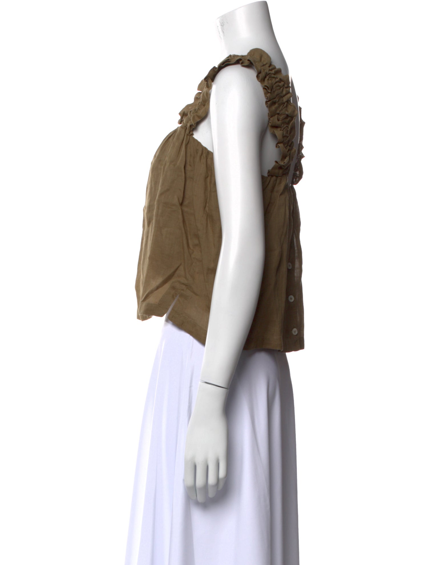 FRAME Square Neckline Sleeveless Crop Top