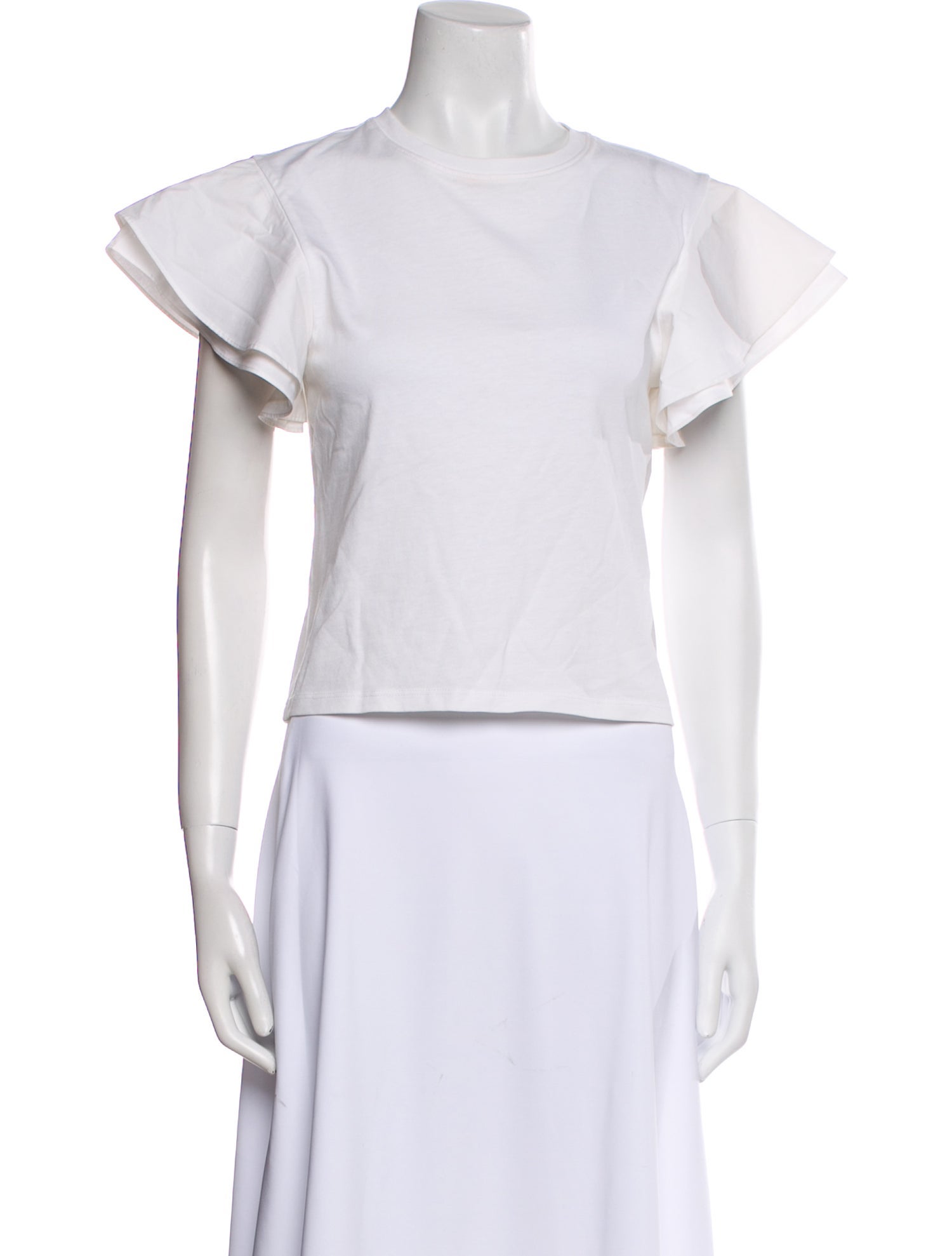 FRAME Crew Neck Short Sleeve Crop Top