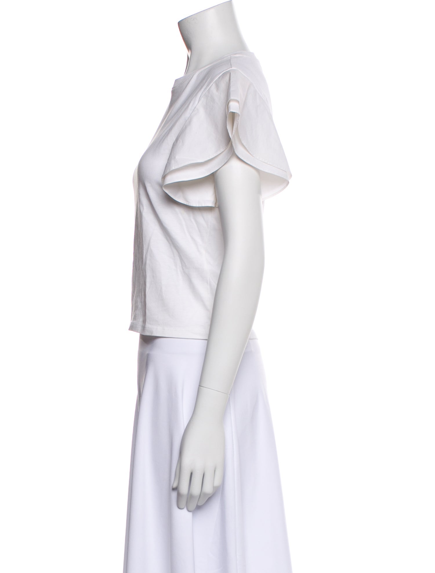 FRAME Crew Neck Short Sleeve Crop Top