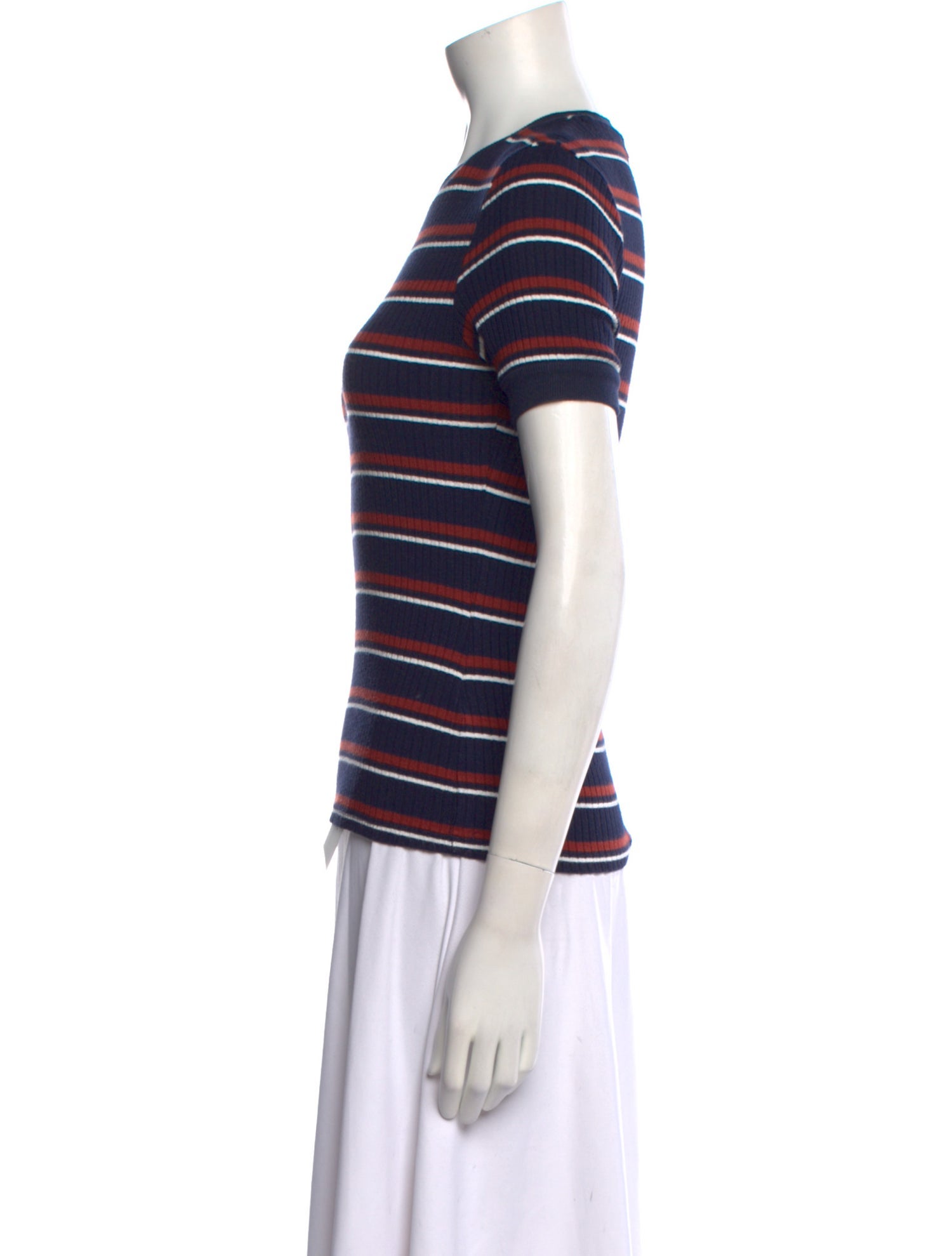 FRAME Striped Crew Neck T-Shirt