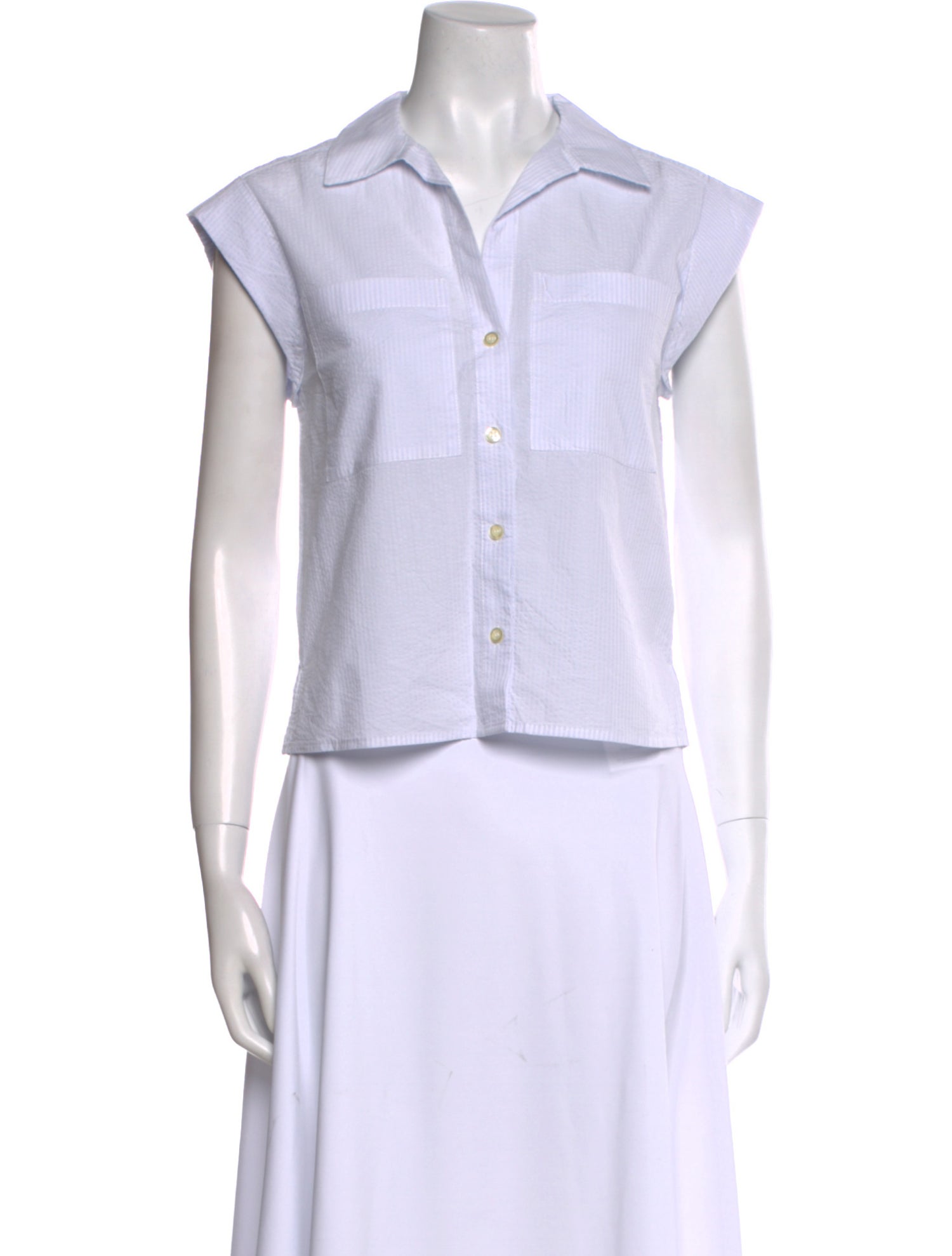 FRAME Short Sleeve Button-Up Top