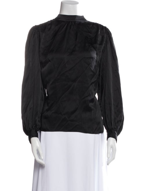 FRAME Silk Mock Neck Blouse