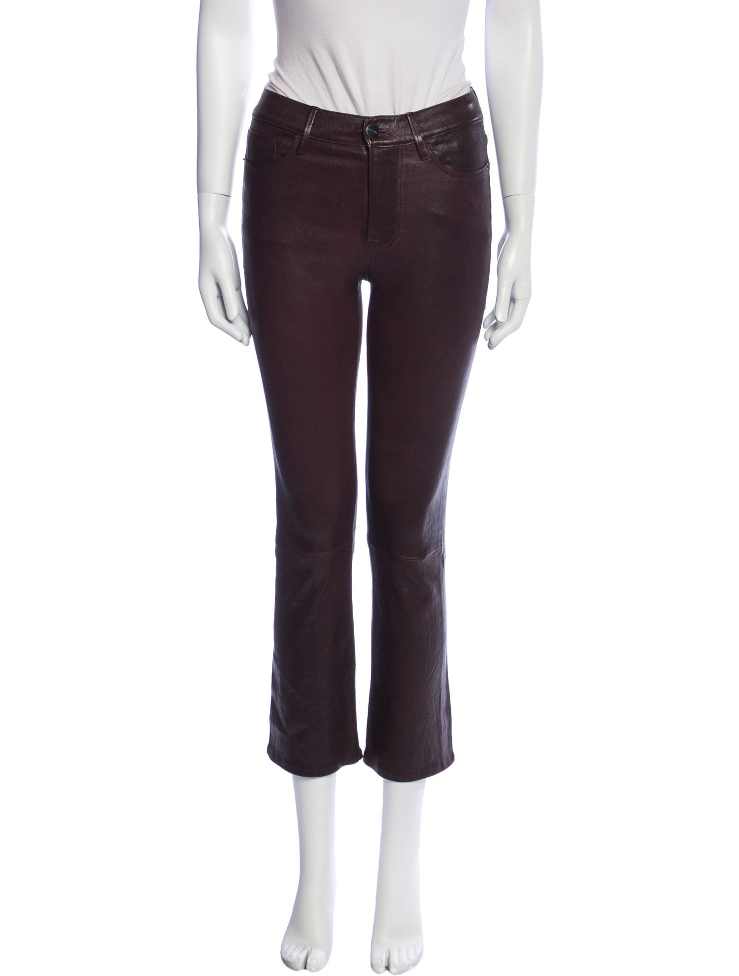 FRAME Lamb Leather Straight Leg Pants
