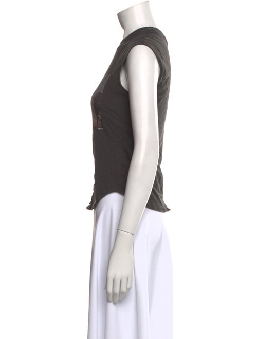 FRAME Graphic Print Crew Neck Crop Top