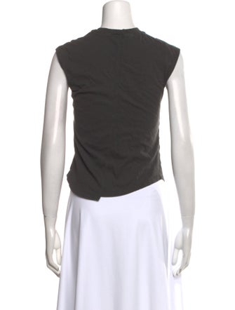 FRAME Graphic Print Crew Neck Crop Top