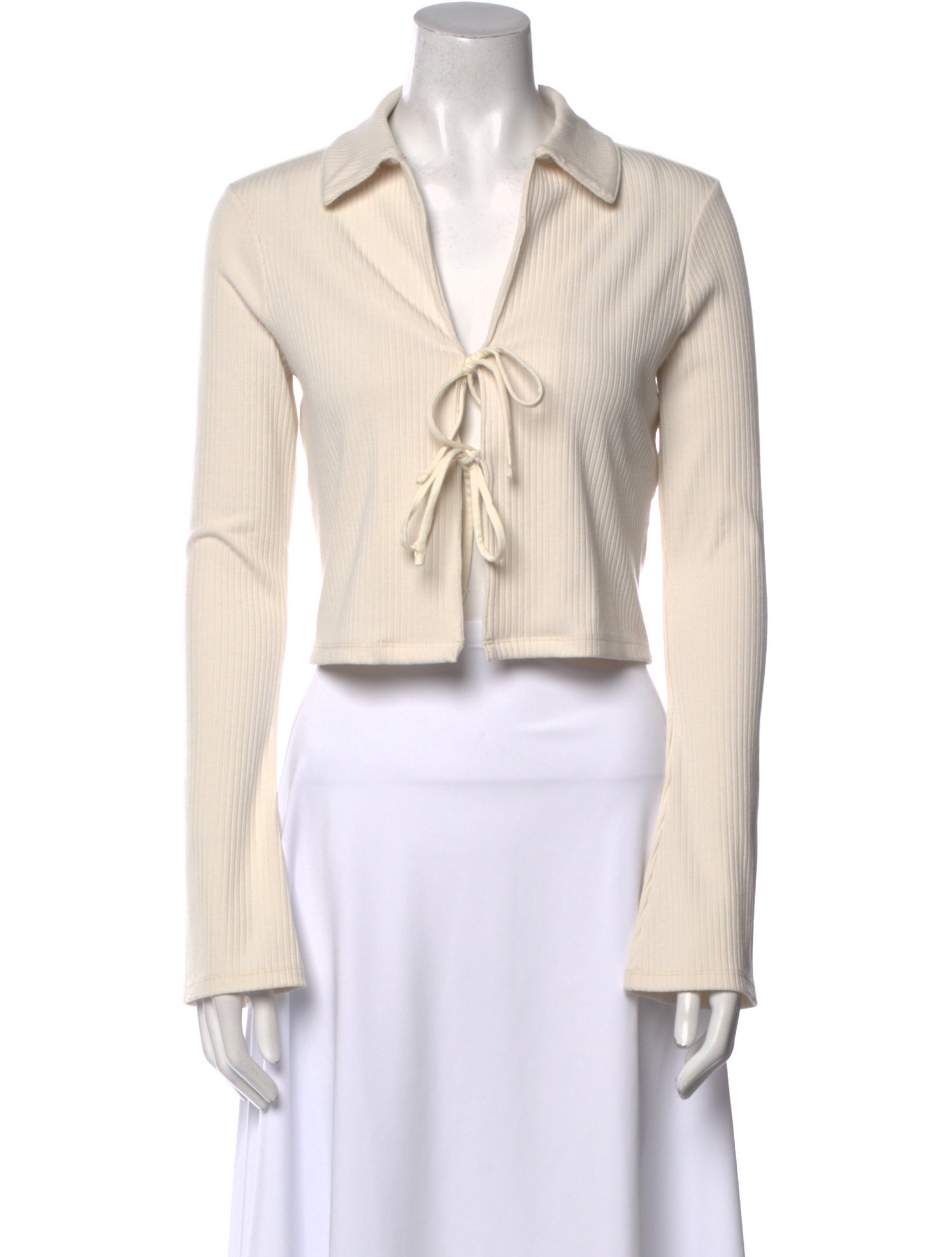 FRAME V-Neck Long Sleeve Crop Top