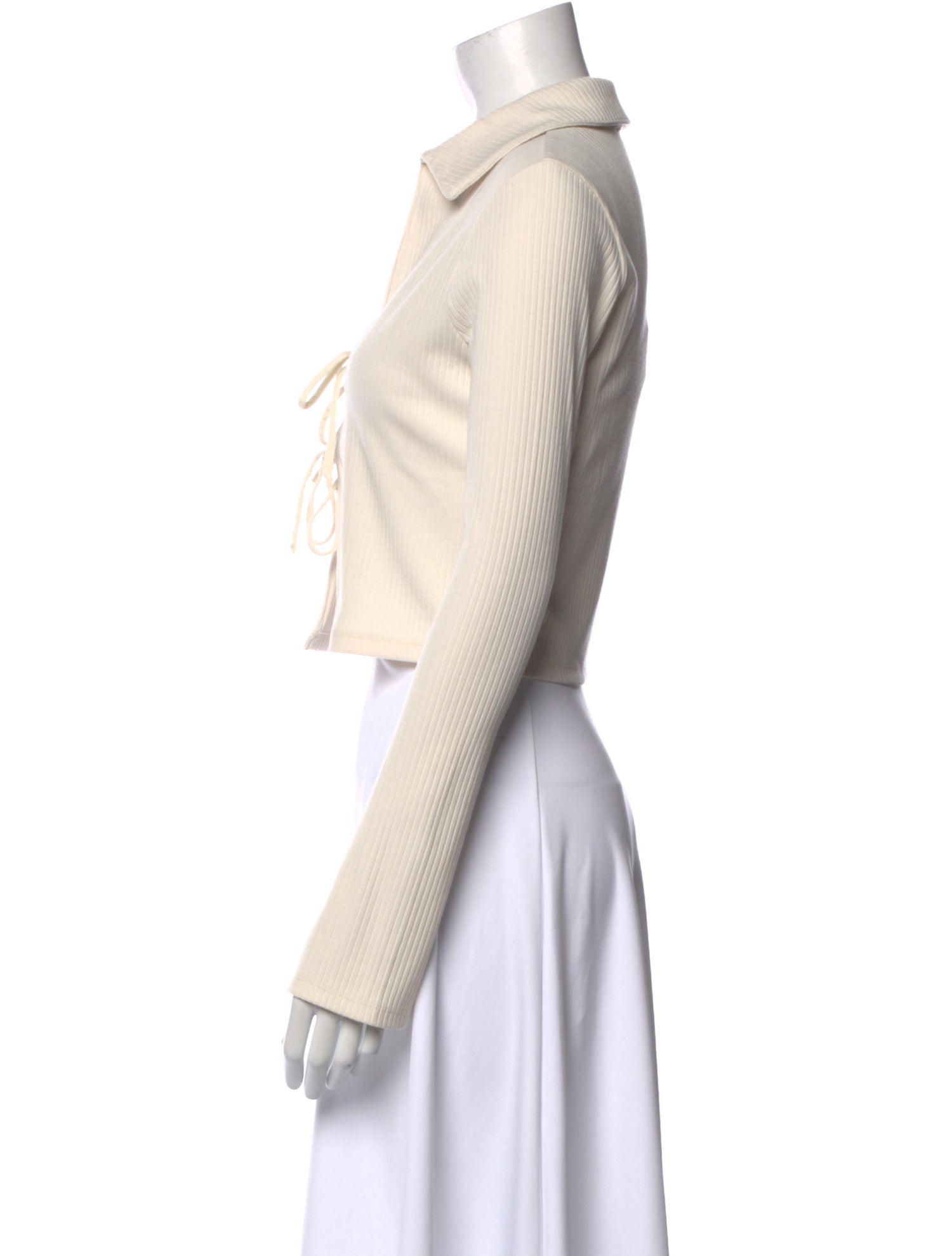 FRAME V-Neck Long Sleeve Crop Top