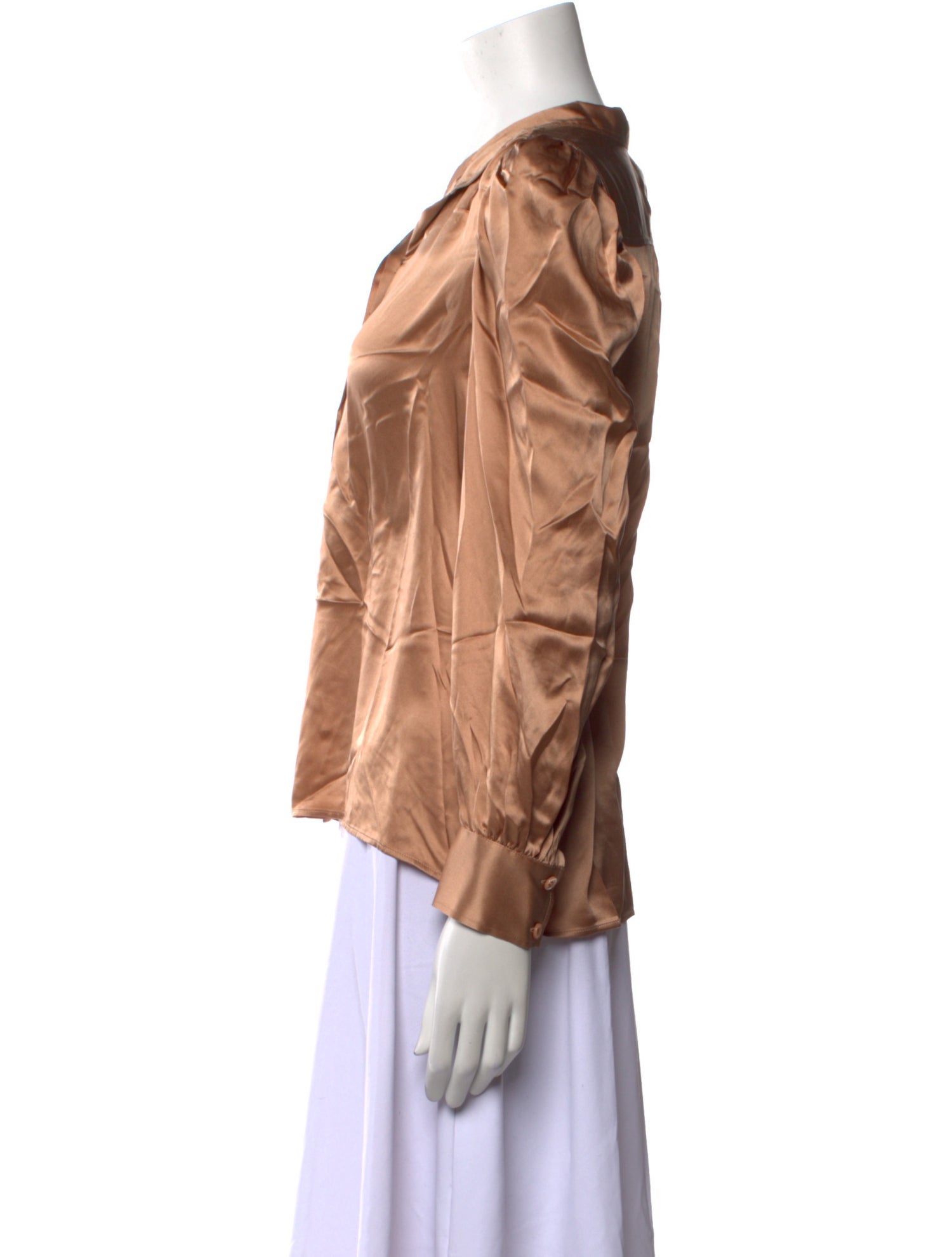 FRAME Silk Long Sleeve Button-Up Top