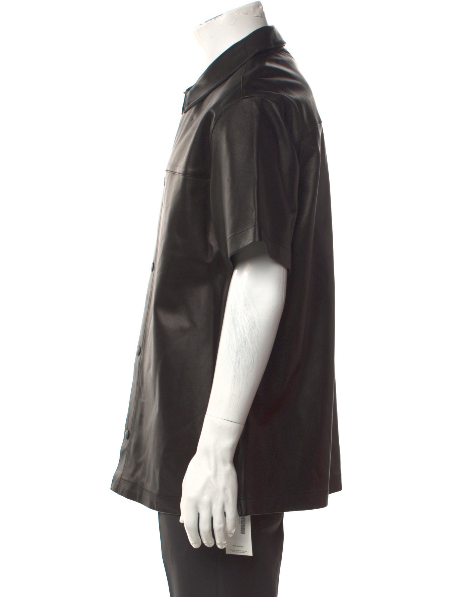 FRAME Lamb Leather Short Sleeve Shirt