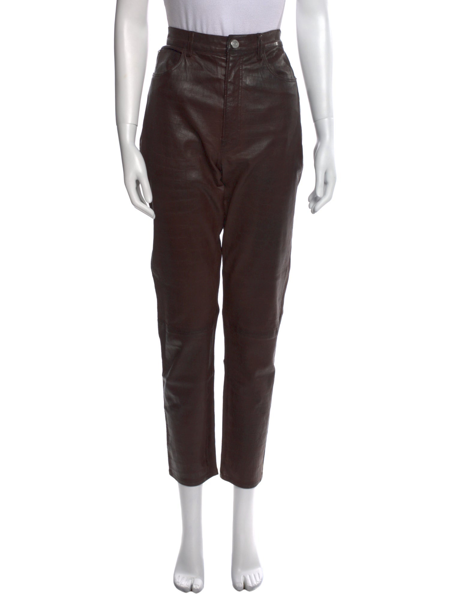 FRAME Lamb Leather Straight Leg Pants