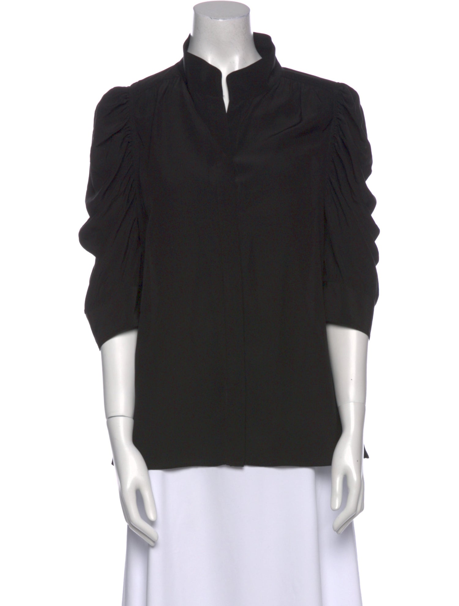 FRAME Cowl Neck Three-Quarter Sleeve Blouse