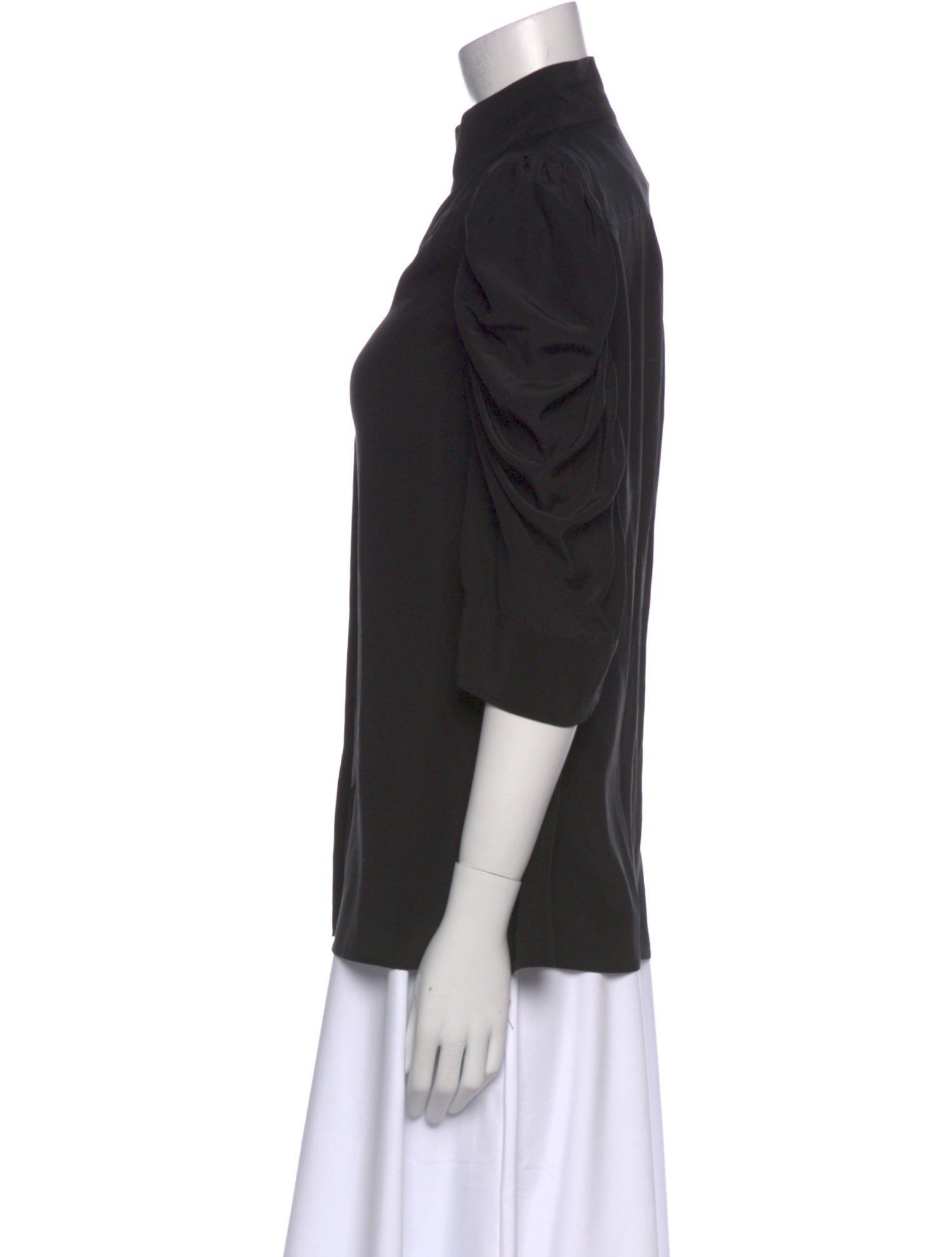 FRAME Cowl Neck Three-Quarter Sleeve Blouse