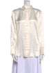 FRAME Silk Long Sleeve Button-Up Top